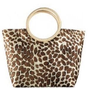 Amazon Essentials Brown and Cream Patterned Satchel